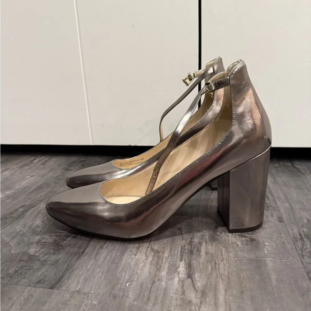 Cole Haan Women's Larue Grand Pump 85MM, Pewter Metallic, 10B US